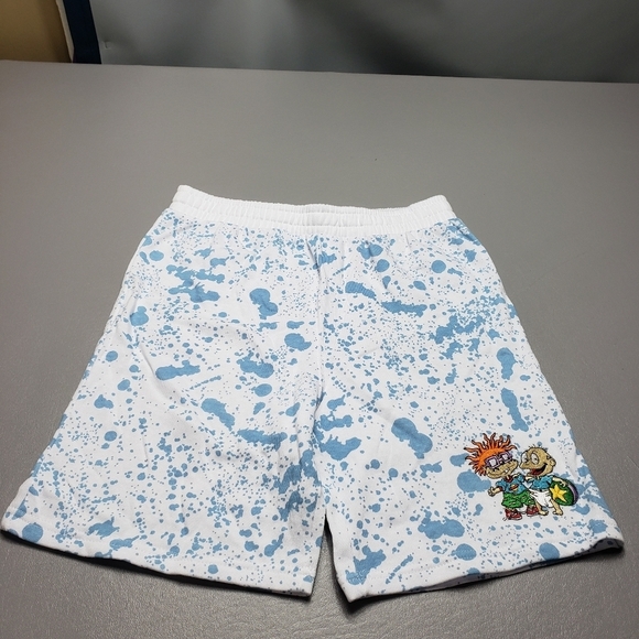 nickelodeon kids size XL 14-16 rugrats blue and white splatter shorts - Picture 6 of 6